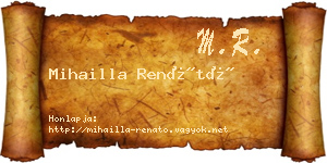 Mihailla Renátó névjegykártya